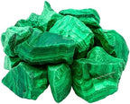 Amazing Gemstone 2 Pieces Malachite Raw Crystals and Healing Stones, Natural Rocks for Tumbling and DIY Raw Stones and Crystals