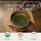 Encha Matcha - Ceremonial Grade Matcha Powder, Organic First Harvest Japanese Green Tea Powder, From Uji, Japan (60g/2.12oz)