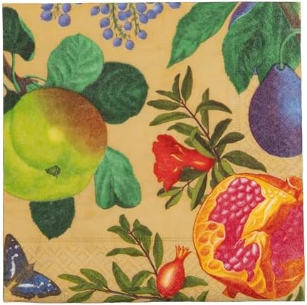 Caspari Royal Orchard Gold Luncheon Napkins - includes 2 Packs of 20 Luncheon Napkins