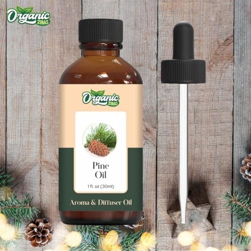 Organic Zing Pine Oil 30 ml (1.01 fl oz) – Steam Distilled Fresh Woody Aromatic Oil for Diffusion Blends, Household Cleaning Formulations & Natural Fragrance