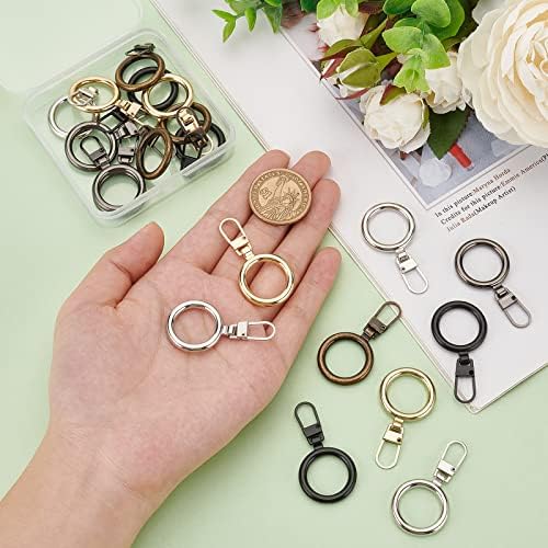 BENECREAT 20Pcs 5 Colors Zipper Pull Replacement, Round Ring Shape Geometric Circle Metal Zipper Tab Repair for Jackets, Luggage, Backpacks, Purses, Boots, Pants