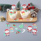 YOcity 58Pcs Edible Christmas Cake Decorations– Wafer Paper Christmas Cupcake Toppers Cartoon figurine ornaments Set,Santa,Reindeer,Snowman Cake Decoration and Xmas Party Miniature Supplies