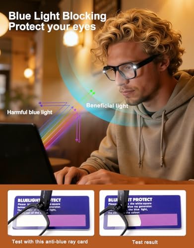 SKYWAY Reading Glasses With Light Blue Light Blocking Rechargeable magnifying Reader for Women Man eyewear Anti-Glare