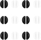 12 Pairs Soft Silicone Adhesive Eyeglass Nose Pads Non Slip with 3.5 Mm/ 0.4 Inch Thickness Air Bag for All Type Full Plastic Frames, Sunglasses, Reading Glasses(Black+Clear)