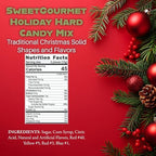 SweetGourmet Holiday Hard Candy Mix, Traditional Christmas Candies, Assorted Solid Shapes and Flavors, 1-Pound Bag