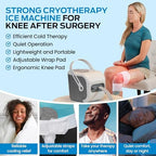 Cold Rush Therapy Ice Machine - Cryotherapy System for Pain Relief & Cold Compression - Post-Surgery & Injury Recovery - with Interchangeable Replacement Cryo Cuff Pads (with Knee Pad)
