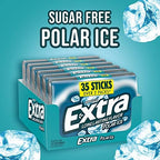EXTRA Polar Ice Sugar Free Chewing Gum, Party Favors, Gum Packs Bulk, with Strong Mint Flavor for Freshening Breath, 35 Ct (6 Pack) Individually Wrapped Packs for Long Lasting Freshness