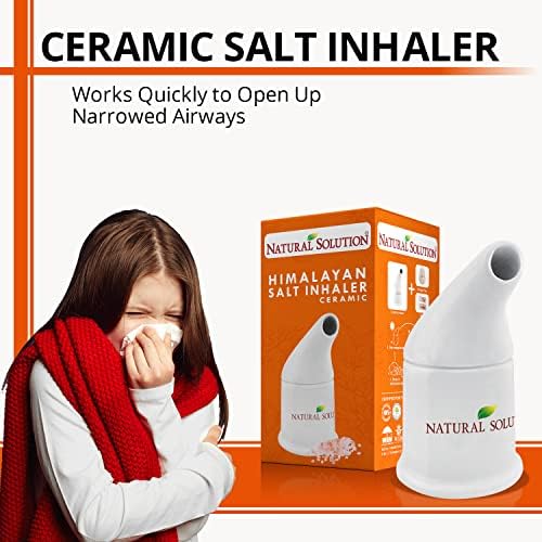 Natural Solution Himalayan Salt Inhaler Ceramic with Himalayan Pink Salt – A Simple and Natural Way to Enjoy a Refreshing and Soothing Salt Air Experience