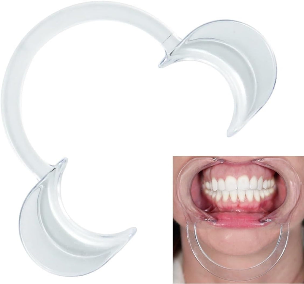 10 Large Dental Cheek Retractors for Teeth Whitening, Suction & Tooth Care: Professional Mouth Opener Supplies for Adults, Dentist Watch Game by PlastCare USA