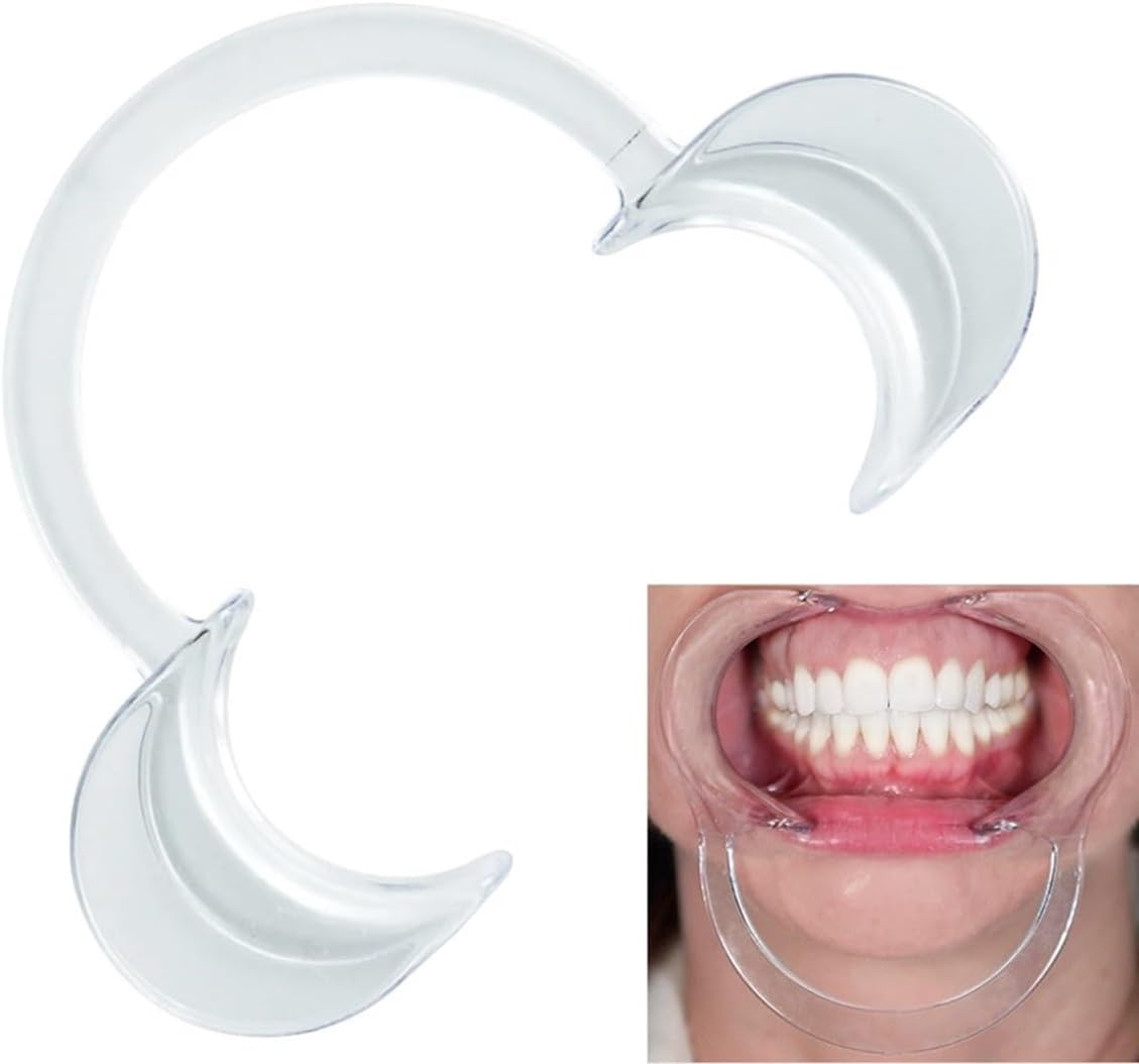 10 Large Dental Cheek Retractors for Teeth Whitening, Suction & Tooth Care: Professional Mouth Opener Supplies for Adults, Dentist Watch Game by PlastCare USA