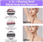 Wet & Dry Electric Razor for Women Men,4 in 1 Rechargeable Led Display Electric Shaver and Facial Hair Remover,Painless Ladies Body Razors for Nose Face Body Leg Bikini Arm Hair (White)