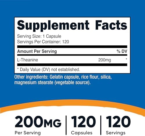 Nutricost L-Theanine 200mg, 120 Capsules, Double Strength - Non-GMO, Gluten Free
