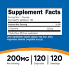 Nutricost L-Theanine 200mg, 120 Capsules, Double Strength - Non-GMO, Gluten Free