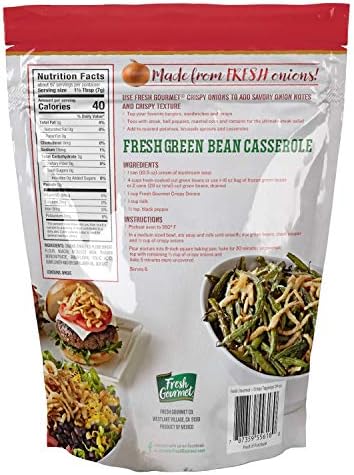 Fresh Gourmet Crispy Onions | 24 Ounce | Low Carb | Crunchy Snack and Salad Topper