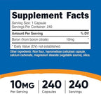 Nutricost Boron Capsules 10mg, 240 Vegetarian Capsules, Gluten Free and Non-GMO
