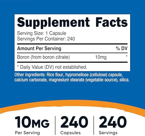 Nutricost Boron Capsules 10mg, 240 Vegetarian Capsules, Gluten Free and Non-GMO