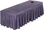 1pcs Solid Beauty Salon Bedskirt ONLY for Salon Massage Table Bed Sheet Bedspread SPA Beauty Bed Sheet Full Cover with Hole, 74.8x31.4inch (Smoked Purple)