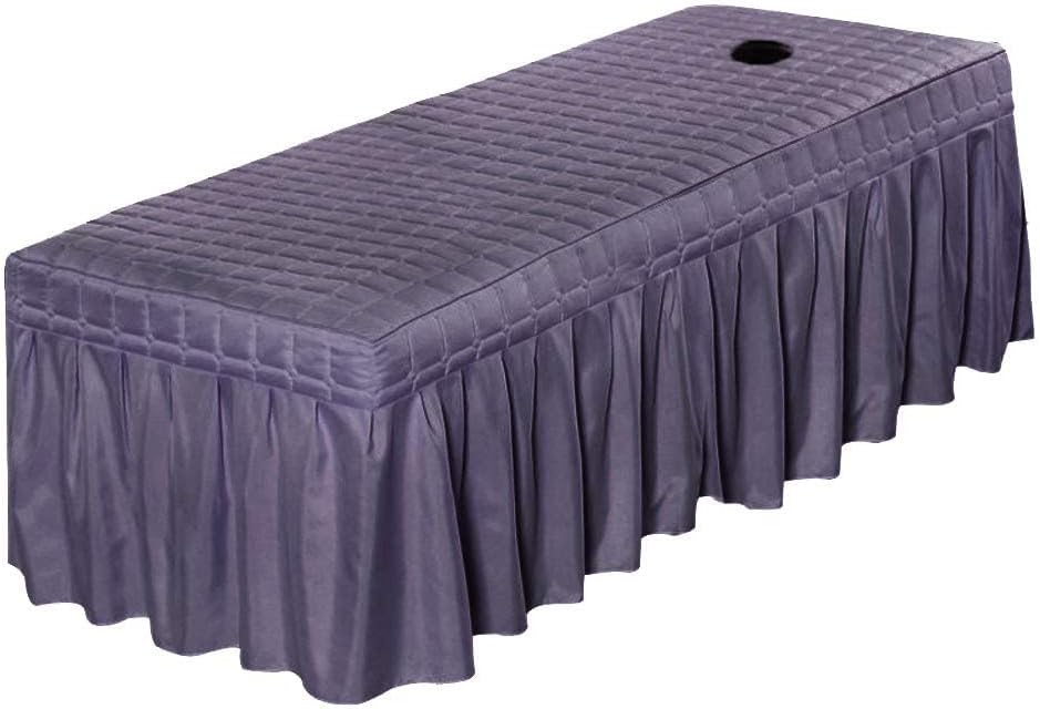 1pcs Solid Beauty Salon Bedskirt ONLY for Salon Massage Table Bed Sheet Bedspread SPA Beauty Bed Sheet Full Cover with Hole, 74.8x31.4inch (Smoked Purple)