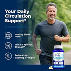 We Like Vitamins Vein Vitality 1250mg Diosmin Hesperidin Complex for Varicose Veins Treatment, Horse Chestnut, Butchers Broom, Bioflavonoids - Supports Blood Circulation for Leg Veins- 60 Capsules