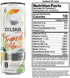 CELSIUS Sparkling Tropical Vibe, Functional Essential Energy Drink, 12 Fl Oz (Pack of 24)