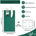 JEBBLAS 50Pack Christmas Dinner Napkins with Built-in Flatware Pocket, 16x16inches, Cloth Like Napkins, Linen-Feel Disposable Hand Napkins for Kitchen, Parties, Weddings, Dinners or Events, Xmas