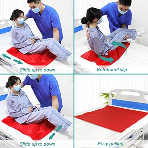YHK Tubular Slide Sheet for Patient Transfer, Washable Reusable Flat Slide Sheet, Safetysure Transfer Slide for Moving Bedridden Patients, Slides for Cars, Hospital Bed, Home Care (28.3" x 28.3")