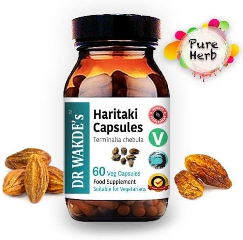 DR WAKDE’S® Haritaki Capsules (Terminalia chebula/Hirda) I 100% Herbal I 60 Veggie Capsules I Ayurvedic Supplement I All Natural