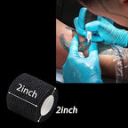 Arcimatto Tattoo Machine Tape, 12 Pcs Self-Adhesive Bandage 2" x 5 Yards Grip Wrap Cover Breathable Cohesive Elastic Bandage Rolls for Machine Tube Accessories, Sports Tape (12Pcs Black)