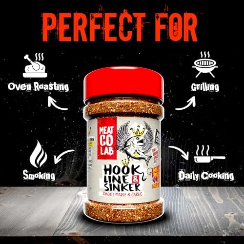 Angus & Oink | Hook Line & Sinker Rub | Maple Glazed Smoky Garlic | Perfect for Fish, Pork & Chicken | 210g