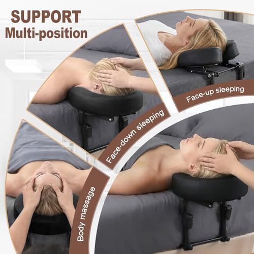 Massage Headrest for Bed, Adjustable Massage Face Cradle, Home Mattress Top Massage Kit, Home Spa and Salon Table Attachment, Face Down Pillow Perfect for Eye Surgery Recovery & Relaxation