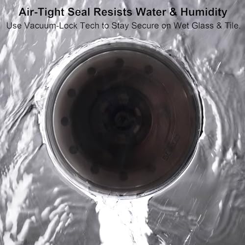 2 Pack Glass Door Handle, Suction Cup Handle for Bathroom Sliding Door, Glass, Mirror, Cabinet, Strong Vacuum Removable Suction Cup Grab Bar, No Drilling, Black