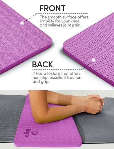 IUGA Yoga Knee Pads Cushion Non-Slip Knee Mat for Elbows Wrist Pain in Yoga Planks Floor Exercises Portable Extra-thick Cushioning