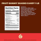Gummy Sharks Candy Mix | 1 Pound Bag | Assorted Fruit Flavors Shark Gummies | Chewy Gummy Fish for Parties and Candy Buffets | Blue Raspberry, Lime, Lemon, Cherry
