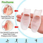 Povihome 8 Pack Bunion Cushion and Protector(1/2'' Thick), Bunion Pads, Bunion Corrector and Bunion Relief with Gel Shield, Treat Pain in Big Toe Joint, Realign Big Toe and Relieve Bunion Pain