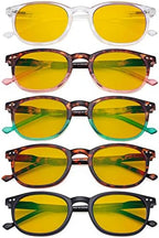 Eyekepper 5 Pack Retro Design Blue Light Blocking Readers Blue Glare Filter Computer Reading Glasses Amber Tinted +1.00