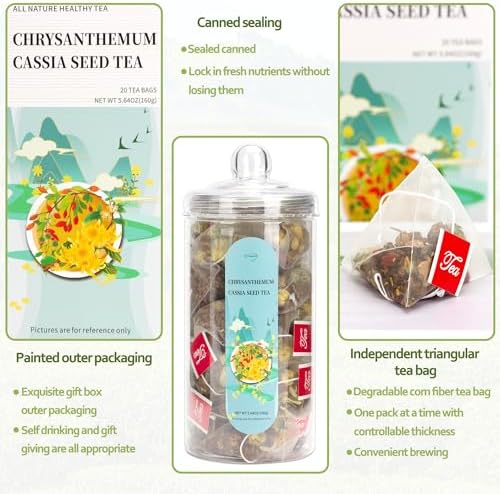 Chrysanthemum Cassia Seed Tea Bags, Chinese Eye Liver Tea, Burdock Root Wolf-berry Honeysuckle Osmanthus Mixed Herbal Floral Tea Bags