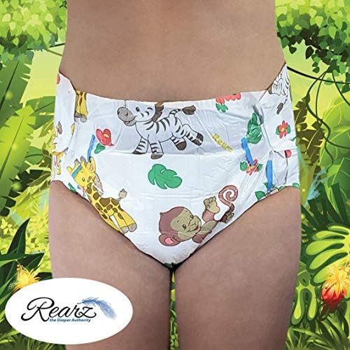 Rearz - MEGA Safari - 11,000ml Adult Printed Diaper Briefs (Sample 2 Pack) (X-Large, 50'' - 60'')