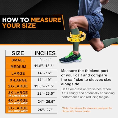 Doc Miller Calf Compression Sleeve – Footless Socks for Women & Men, 30-40mmHg Medical Design, Compression Shin Sleeves, Leg Cramp Relief, Varicose Veins, Knee High Stockings, 1 Pair