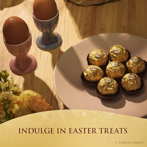 Ferrero Rocher Gourmet Hazelnut Milk Chocolate Gift Box, 16 Individually Wrapped Chocolates, 7 oz