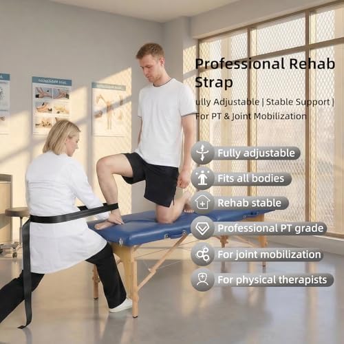 Mobilization Belt 2026 New with Adjustable Thick Cushioning Pad - Premium Mobilization Belt Physical Therapy, Designed for Physical Therapist Rehabilitation Therapy, Stretching (Black)