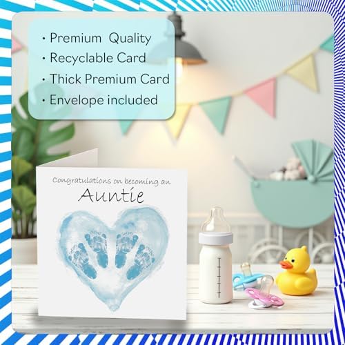 Stuff4 New Baby Boy Card for Auntie - Twins Congrats Becoming - Well Done Congratulations Card for New Auntie, 5.7 Inch Welcome To The World Greeting Cards