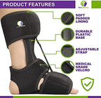 MARS WELLNESS Comfort Dorsal Night Splint - Pain Relief from Plantar Fasciitis, Drop Foot, and Achilles Tendinitis - Large