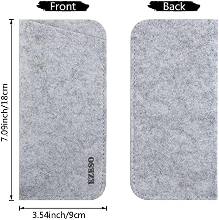 3 Pack Eyeglass Cases - Soft Felt Slip-in Pouch Case - Glasses Storage Case Makeup Pouch