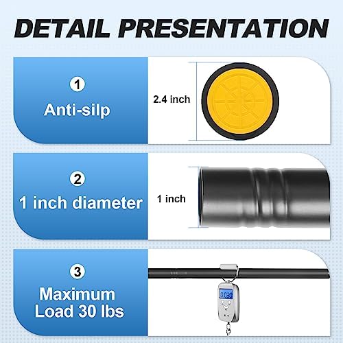 CorkLatta Black Shower Curtain Rod 31 to 80 Inch,1 Inch Diameter Adjustable Spring Tension Stainless Steel Telescoping Rod,Easy Install,No Rust
