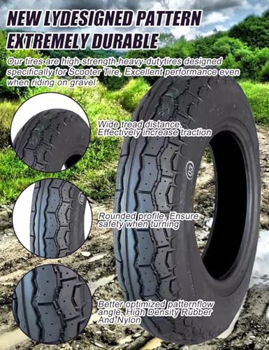 3.00-8 Pneumatic Tire for Mobility Scooters and Power Chairs, 3.00x8 for Scooter Tires With inner tube for Front or Rear fits on 8 Inch Ri-m, 4 P.R. 240 KPA 38J