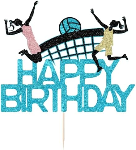 Volleyball Happy Birthday Cake Topper,Volleyball Player Cake Decor,Volleyball Theme Baby Shower Sport/Birthday Party Cake Decorations Supplies