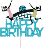 Volleyball Happy Birthday Cake Topper,Volleyball Player Cake Decor,Volleyball Theme Baby Shower Sport/Birthday Party Cake Decorations Supplies