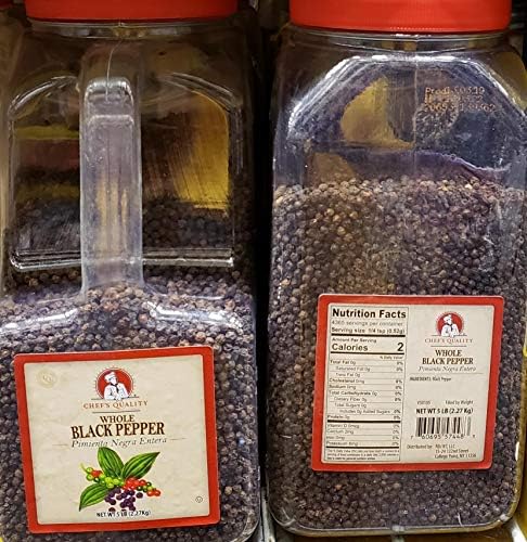 Chef's Quality Whole Black Pepper 5lb