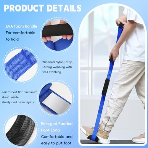 36 Inch Long Leg Lifter, Rigid Leg Lifter Strap With EVA Handgrips &Foot Loop, Leg Lifter After Hip Replacement&Knee Surgery Recovery Aids Kit,Leg Lifters Getting Legs In And Out Of Bed,Car,Wheelchair
