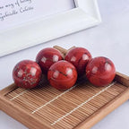 Red Obsidian Crystal Ball with Resin Stand Red Jasper Stone Sphere Gemstone Crystals Sphere Healing Ball Sculpture Figurine for Fengshui Divination Home Decoration Photography,1.2"(3cm)